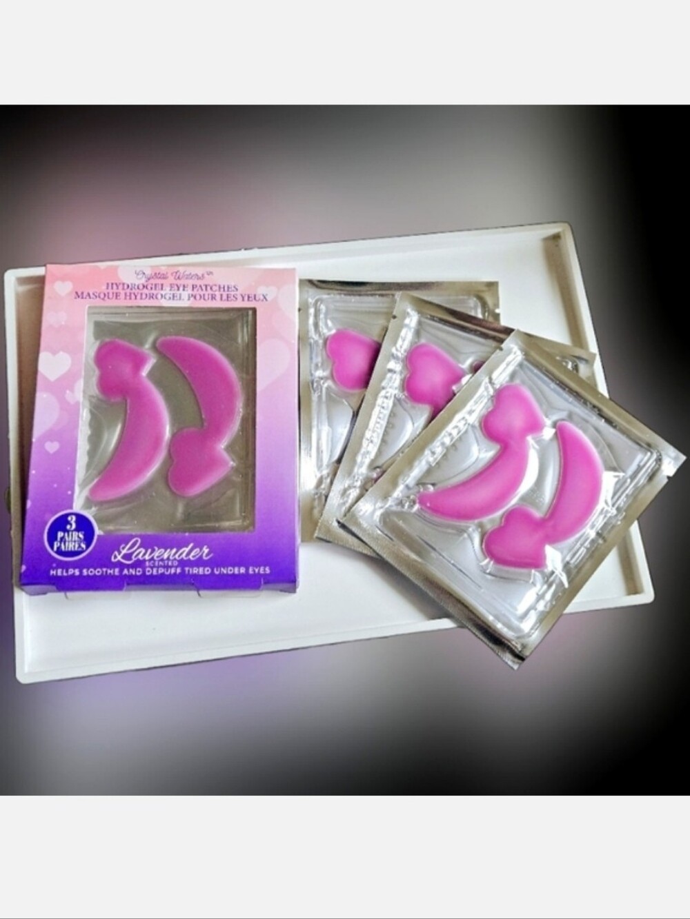 NWT 》2 BOXES/6 PAIRS《 OF CRYSTAL WATERS LAVENDAR HYDROGEL UNDEREYE PATCHES!